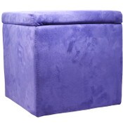 Wholesale - PURPLE ULTRASUEDE STORAGE OTTOMAN C/P 3, UPC: 784857628685